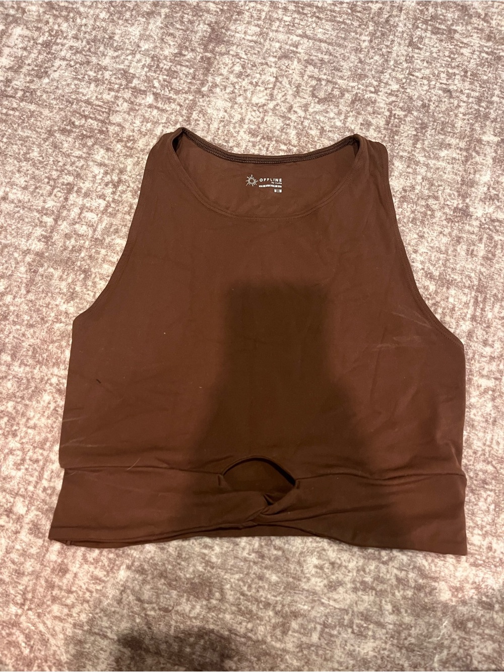 Chocolate Twist-Front Crop Tank/ sports bra
